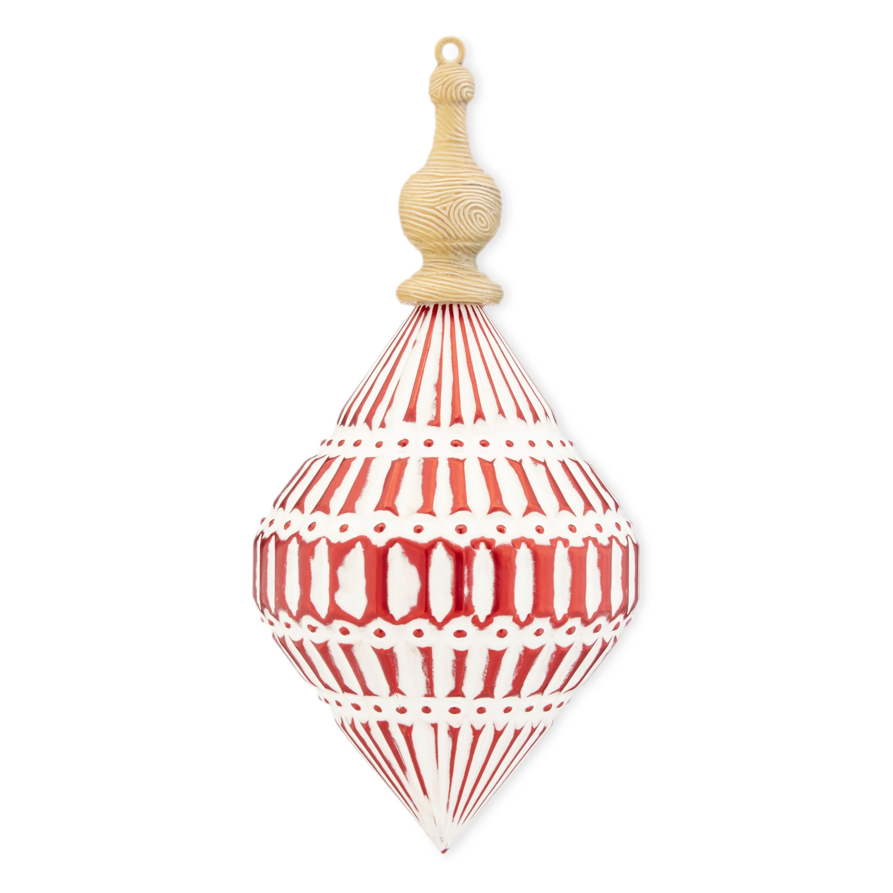 Holiday Time Red and White Shatterproof Finial Christmas Ornaments, 2 Count | Walmart (US)