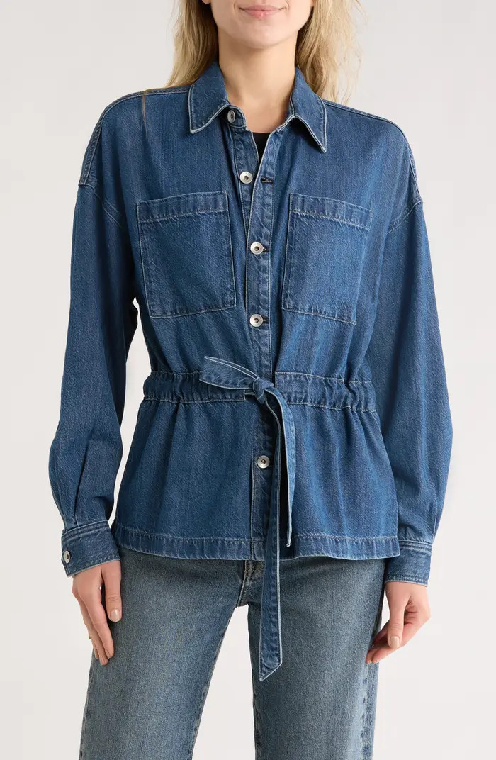 rag & bone Layla Tie Waist Denim Shirt Jacket | Nordstromrack | Nordstrom Rack