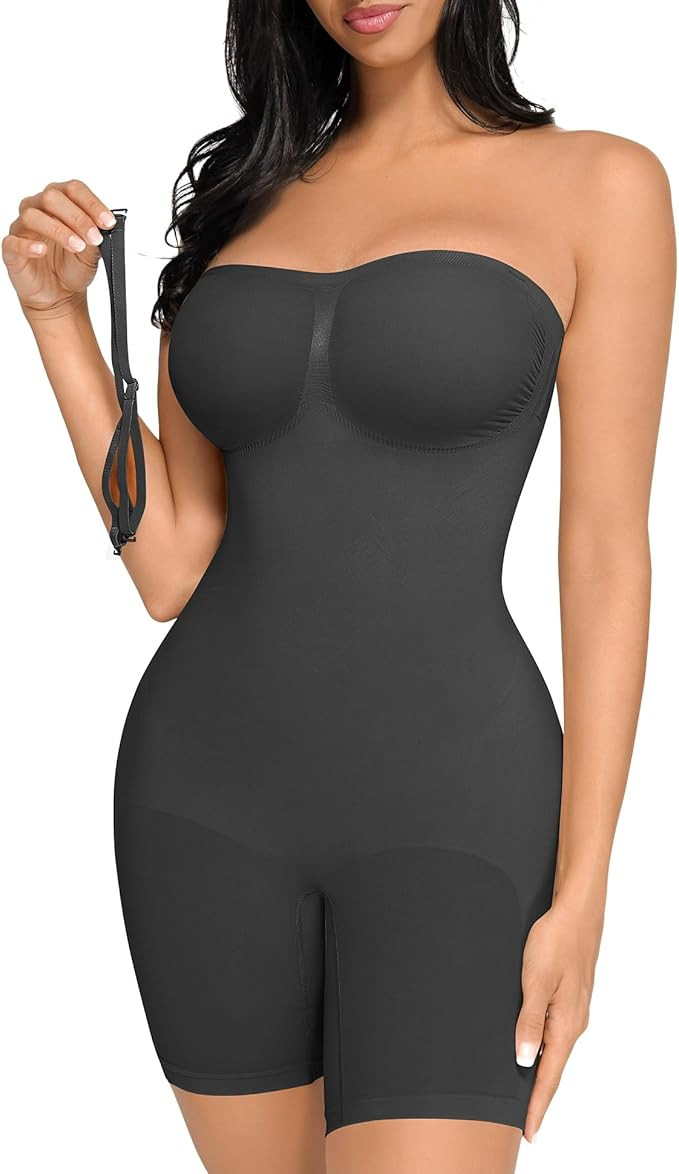 FeelinGirl Strapless Bodysuit for Women Tummy Control Shapewear Seamless Sculpt Body Shaper with ... | Amazon (US)
