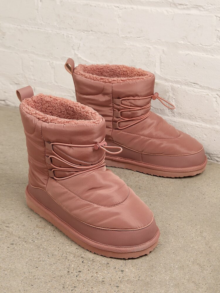 Nylon Tie Up Casual Winter Booties | SHEIN