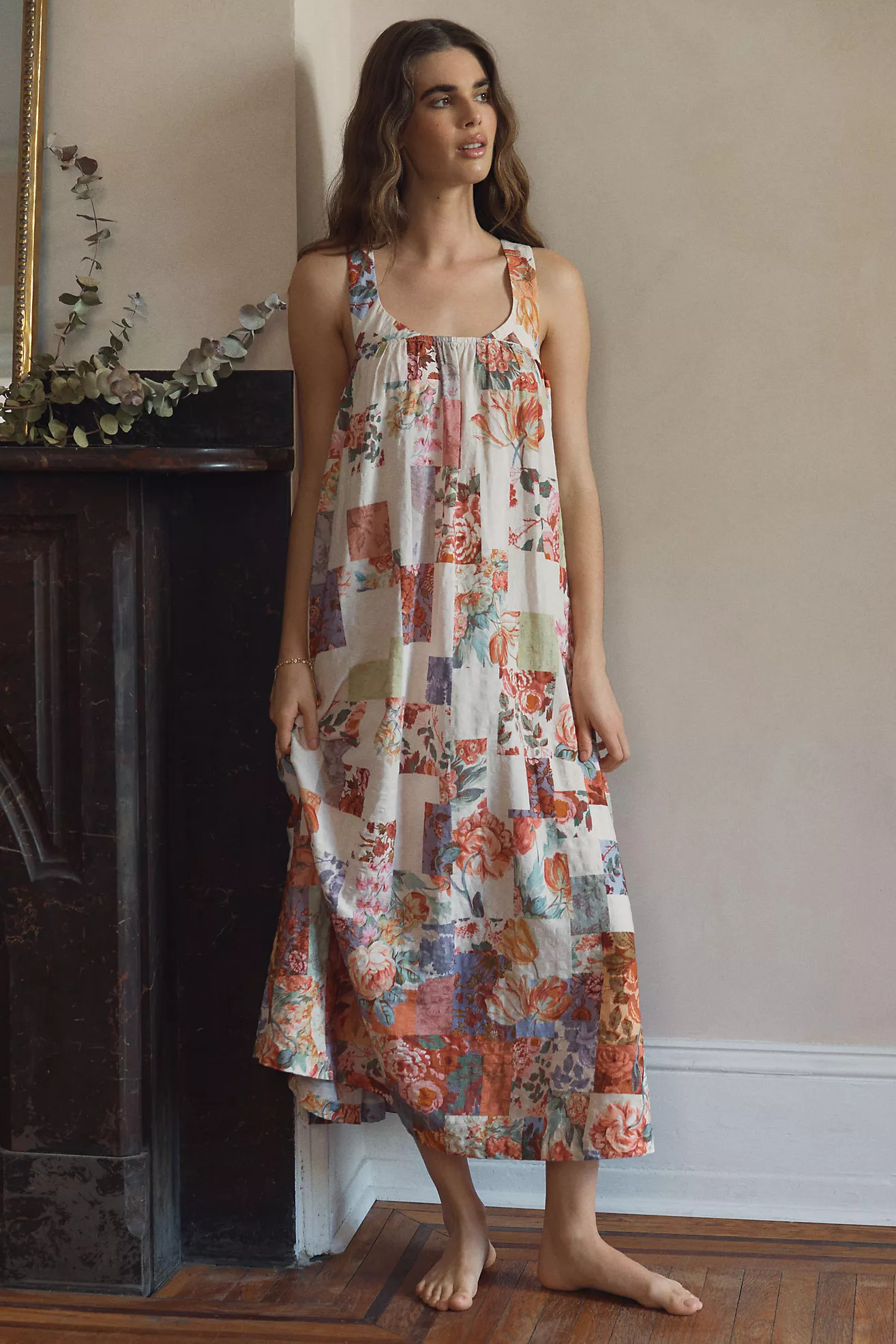 LyreBird Printed Tie-Back Midi Nap Dress | Anthropologie (US)
