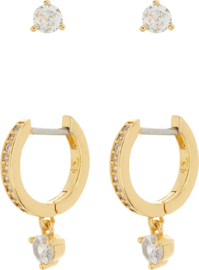 crystal stud & huggie earrings set | Nordstrom Rack