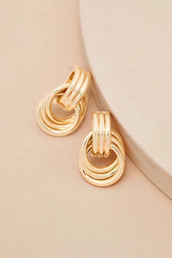 Julianne Gold Doorknocker Earrings | Lulus