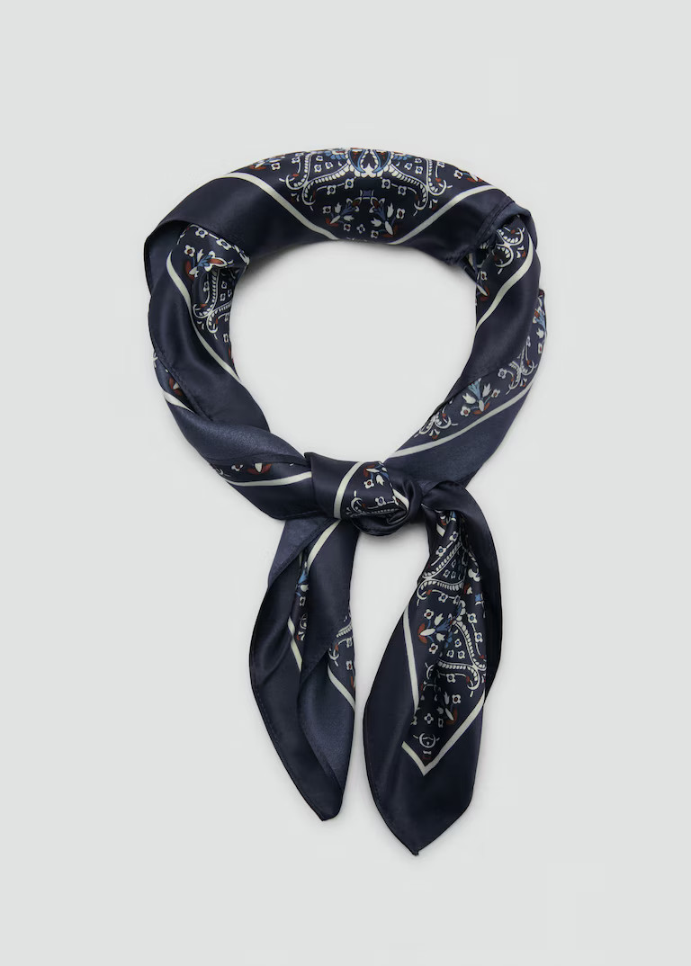 Printed satin scarf - Women | MANGO United Kingdom | MANGO (UK)