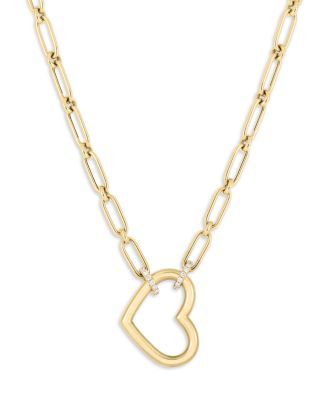 18K Yellow Gold Cialoma Diamond Heart Pendant Necklace, 16-18" | Bloomingdale's (US)
