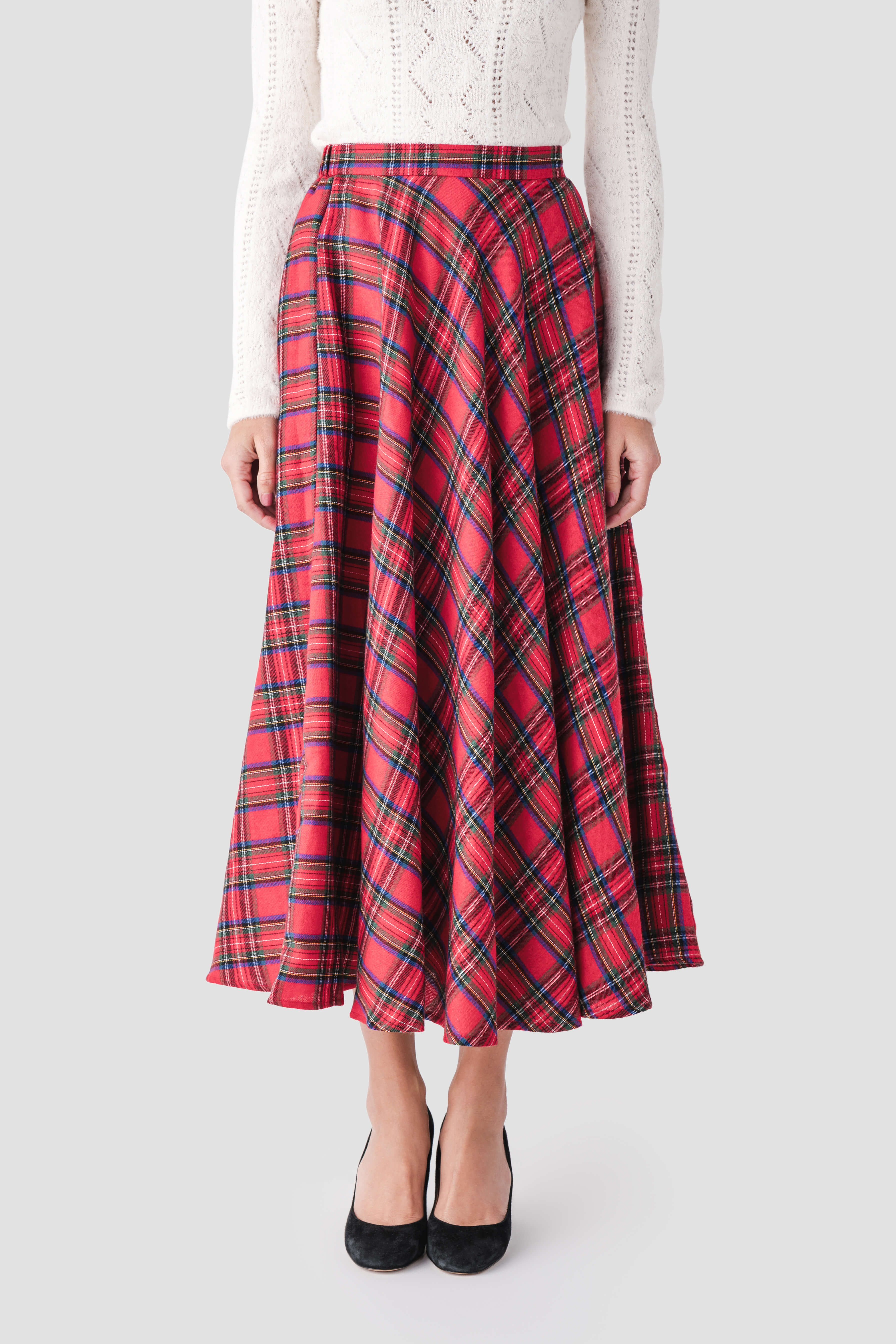 Lalavon Plaid Maxi Skirt | Social Threads