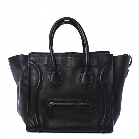 CELINE Smooth Calfskin Mini Luggage Black | Fashionphile