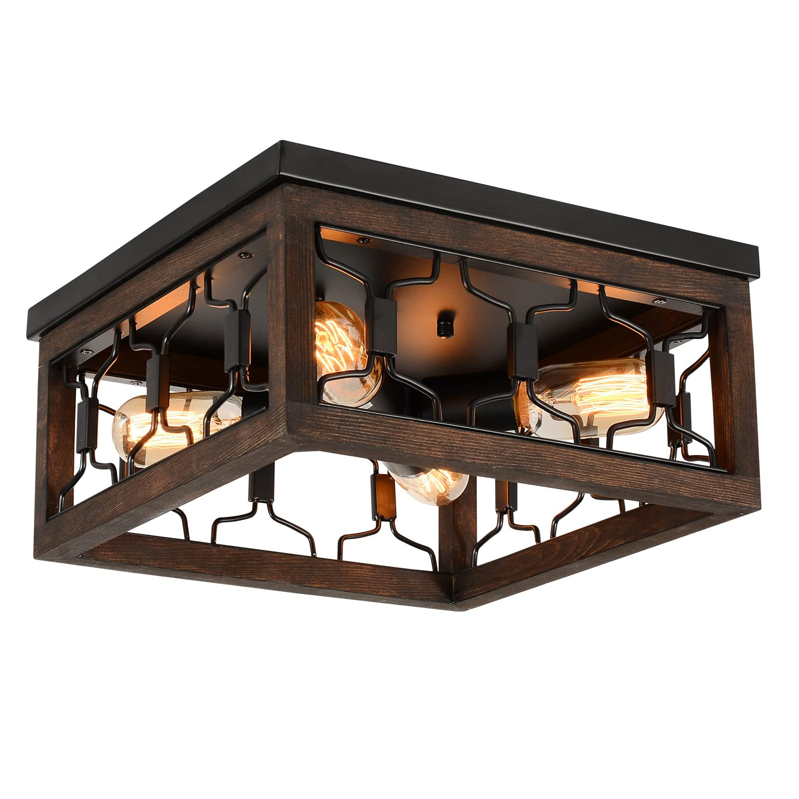 Eyassi 4 Lights Farmhouse Ceiling Light Fixture, Rustic Farmhouse Flush Mount Ceiling Light, Vintage | Amazon (US)