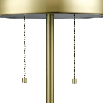 Globe Electric 12976 Haydel 21" 2-Light Table Lamp, Matte Brass, Double On/Off Pull Chain | Amazon (US)