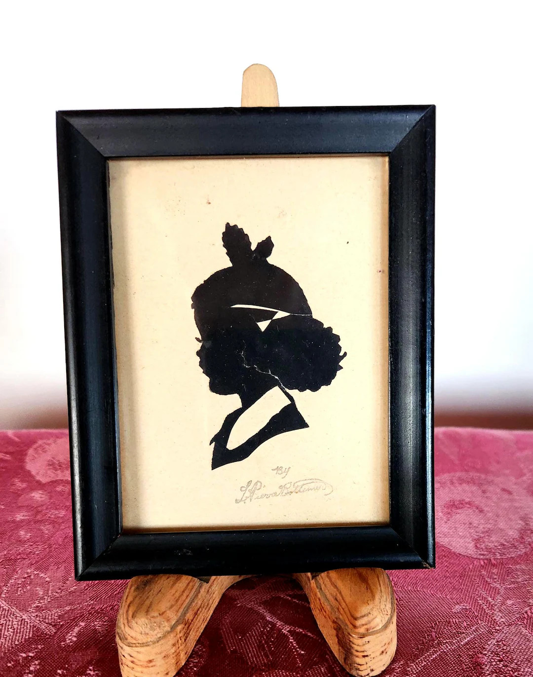 Antique Silouhette, Young Lady, Early 20th Century, Signed | Etsy (US)