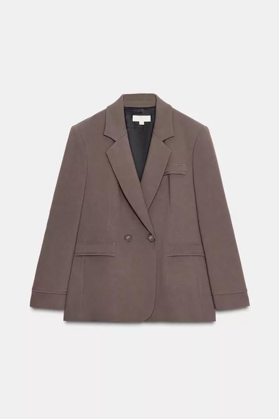 DOUBLE-BREASTED BLAZER WITH SHOULDER PADS | Zara UK