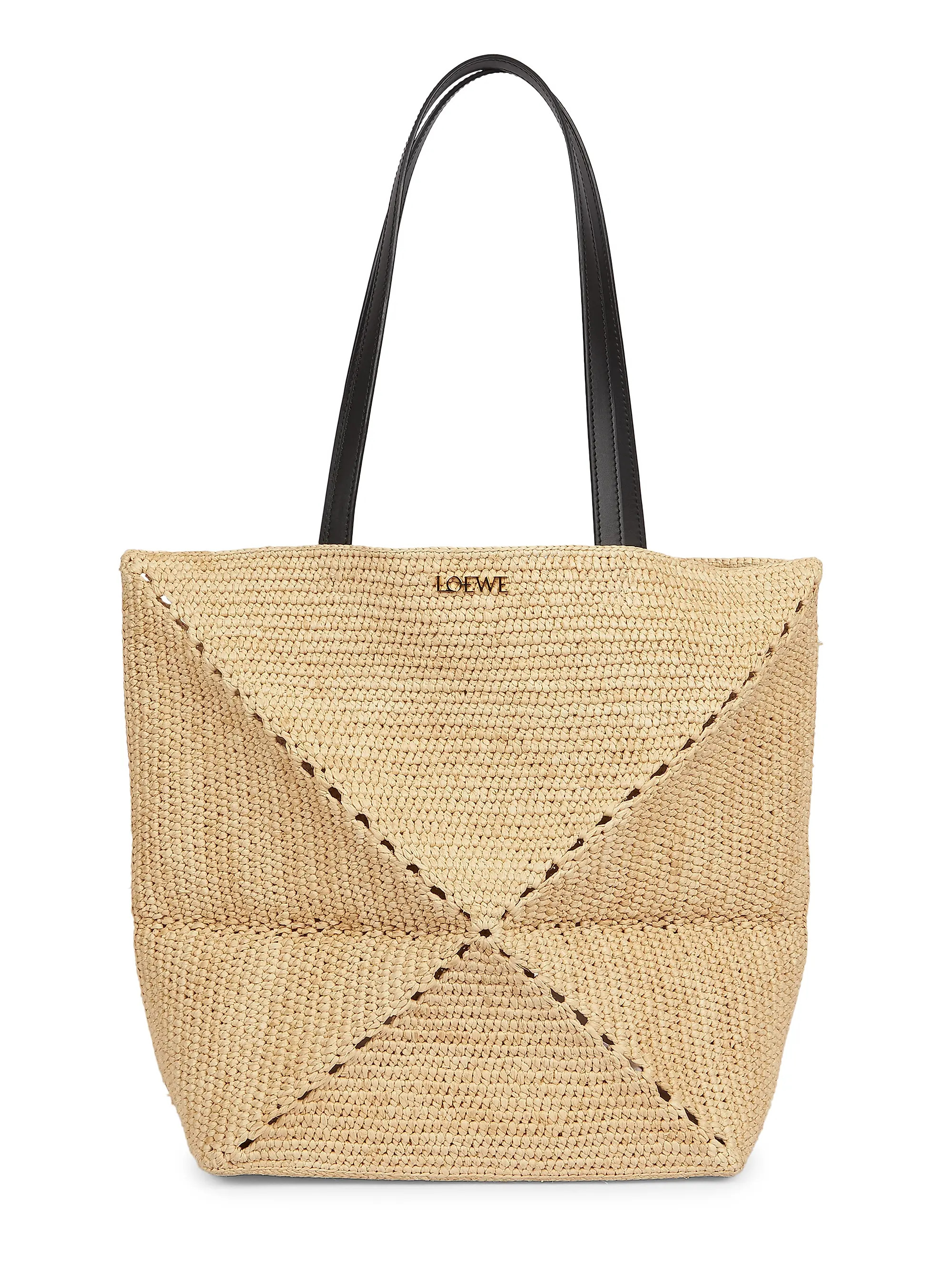 LOEWE x Paula's Ibiza 4FA Puzzle Fold Medium Raffia Tote Bag | Saks Fifth Avenue