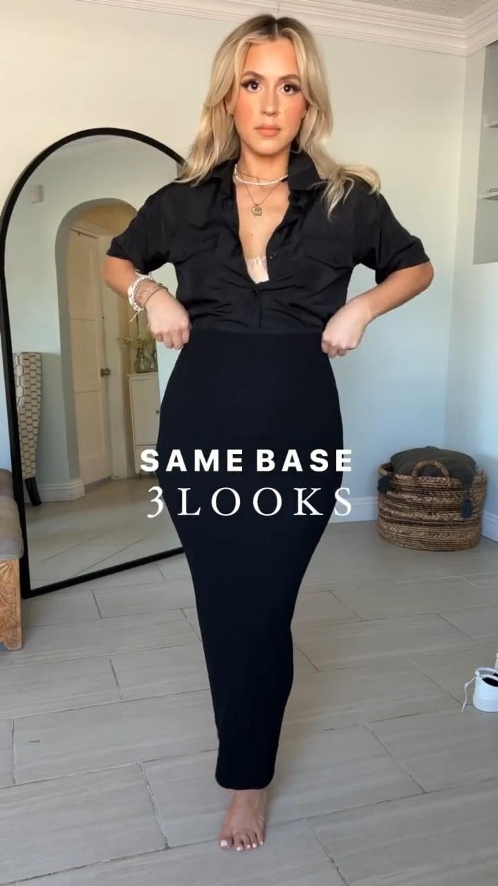 Same Base 3 Ways! Midi skirts are my faves!  The button up is actually part of the 2 piece set I have linked (trust me it’s worth just buying the set bc it’s amazinggggg quality). Shape wear underneath this skirt! You will need it ! 


#LTKStyleTip #LTKWorkwear #LTKPetite