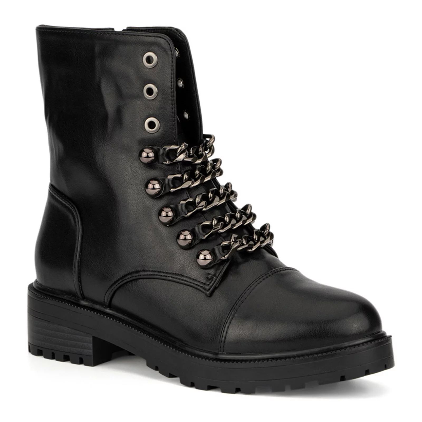 New York & Company Cruz Women's Chain Combat Boots, Size: 8, Black | Kohl's