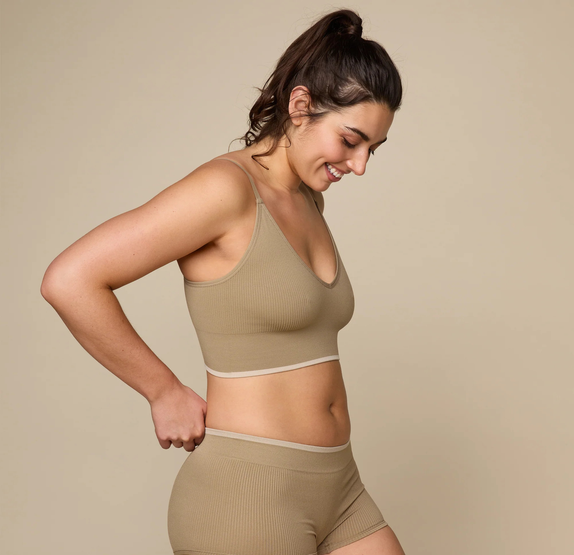 Lounge Rib Triangle Bralette - Agave | Harper Wilde