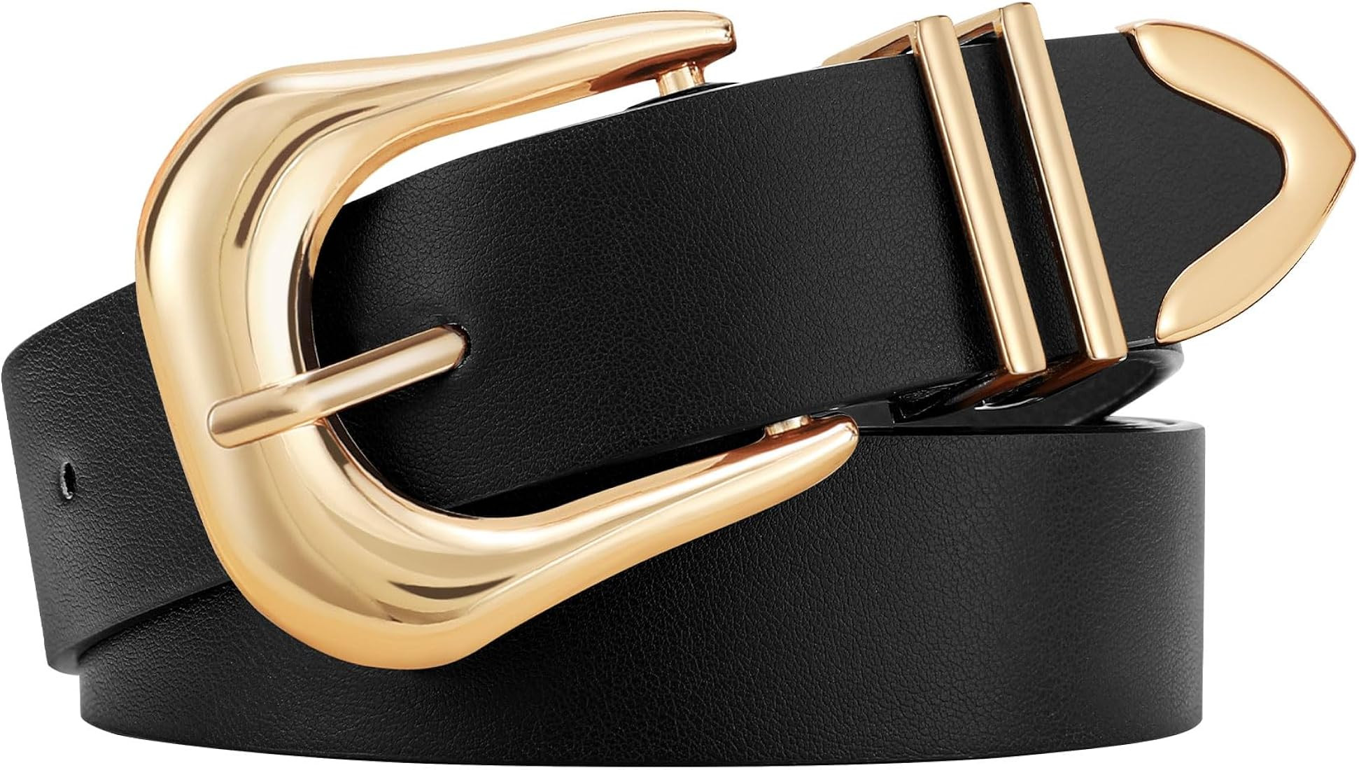 LEACOOLKEY Women's Fashion Leather Belt Ladies Casual Formal Waist Belts for Jeans Dress Pants | Amazon (US)