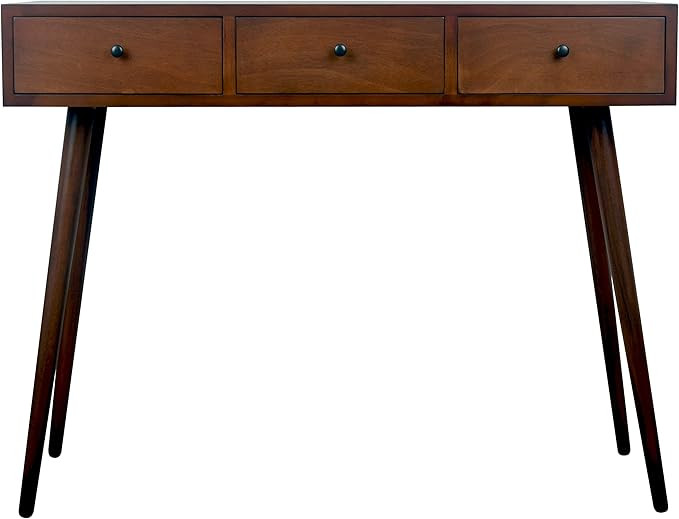 Decor Therapy Mid Century 3-Drawer Wood Console Table, Light Walnut | Amazon (US)