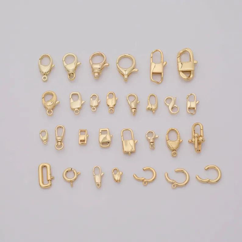 Carabiner Push Clasp Gold Filled Lobster Clasp, 18k Gold Filled Claw Clasp, Lobster for DIY Brace... | Etsy (US)