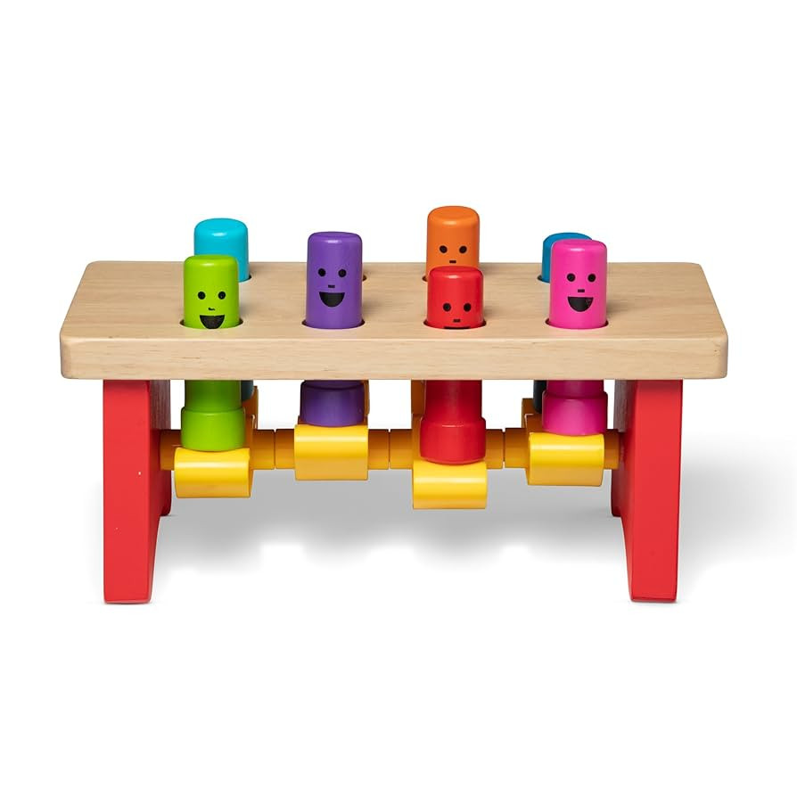 Melissa & Doug Deluxe Pounding Bench Wooden Preschool Learning Toy with Mallet | Amazon (US)