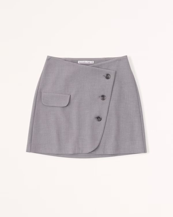 Women's Wrapped Suiting Mini Skirt | Women's New Arrivals | Abercrombie.com | Abercrombie & Fitch (US)