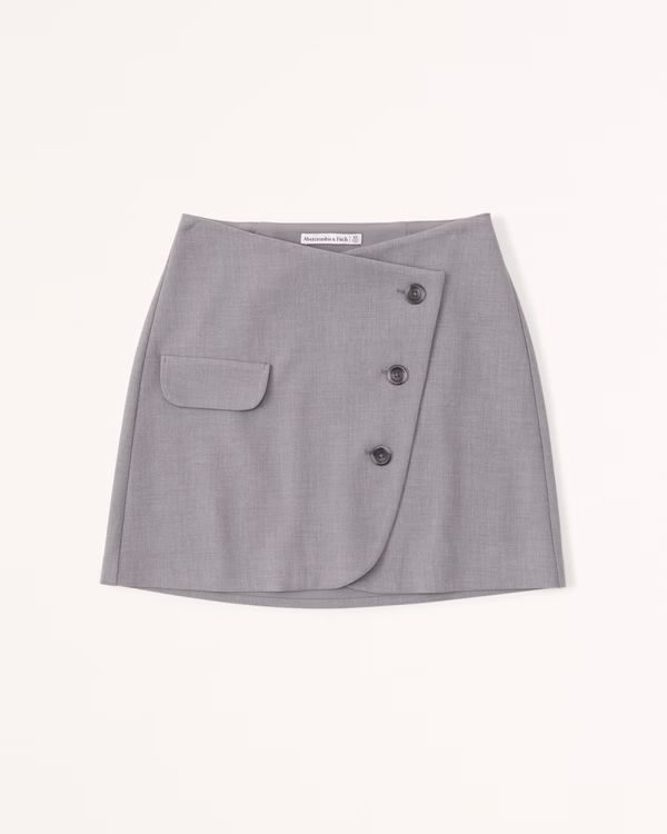 Women's Wrapped Suiting Mini Skirt | Women's Bottoms | Abercrombie.com | Abercrombie & Fitch (US)