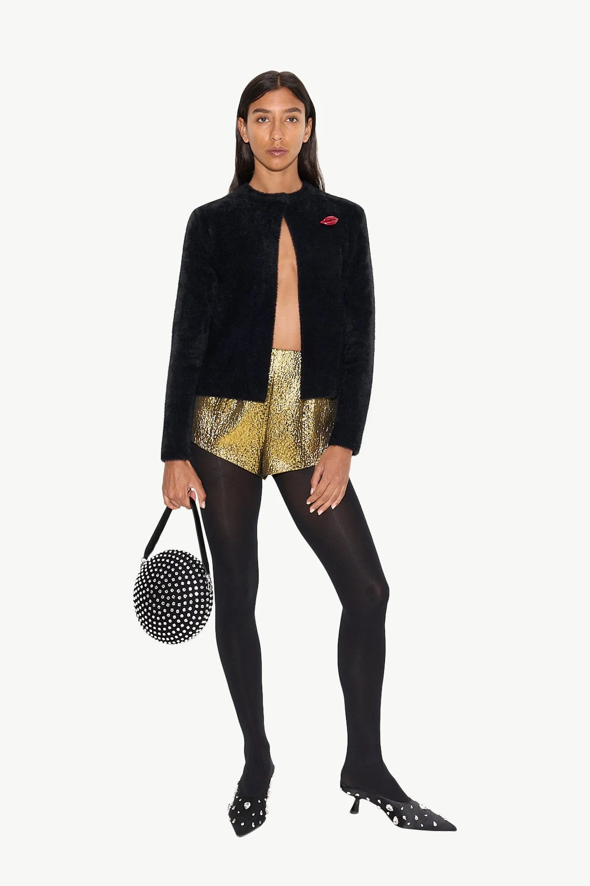 Fleur Metallic Shorts In Star Gold | Simon Miller