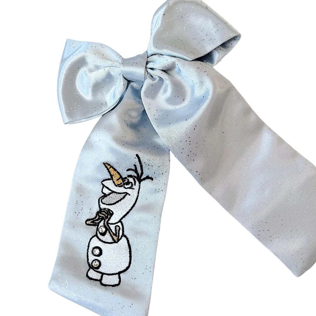 Olaf Baby Blue Sparkly Hair Bow Elsa Frozen Party - Etsy | Etsy (US)