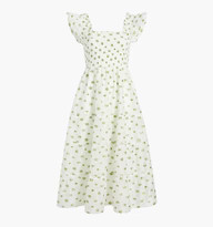 The Organza Ellie Nap Dress - Olive/Coral Floral Jacquard | Hill House Home