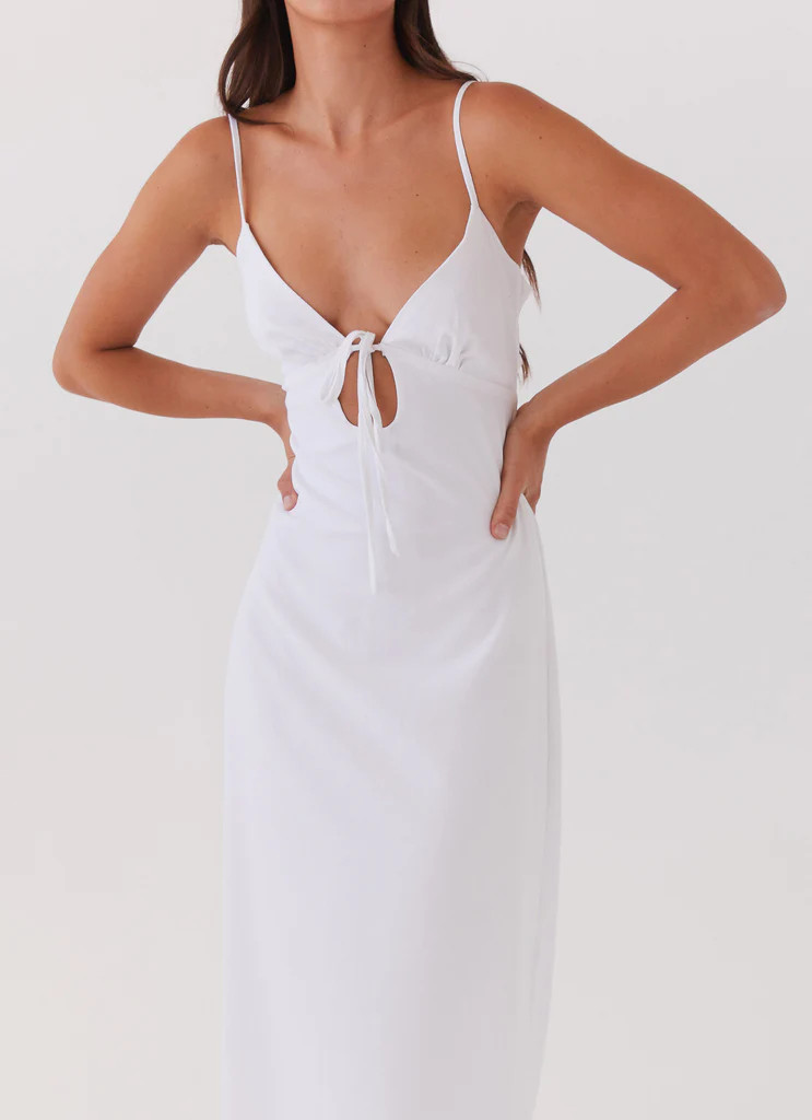 Flora Linen Maxi Dress - White | Peppermayo (Global)
