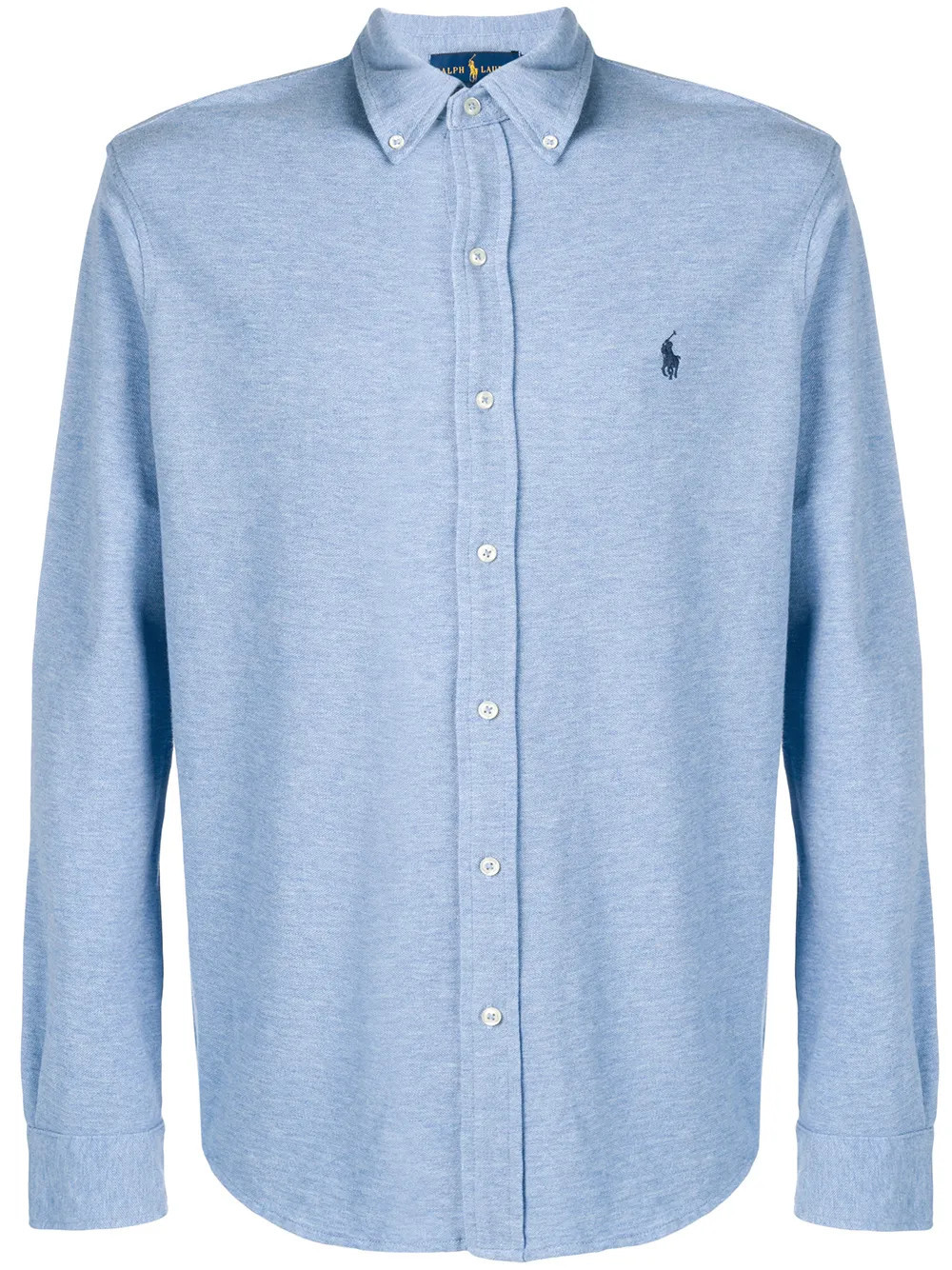 Polo Ralph Lauren embroidered logo button-down shirt - Blue | Farfetch Global