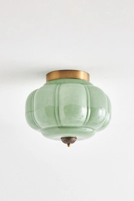 The Eloise Scallop Milk Glass Flush Mount Ceiling Light | Anthropologie (US)