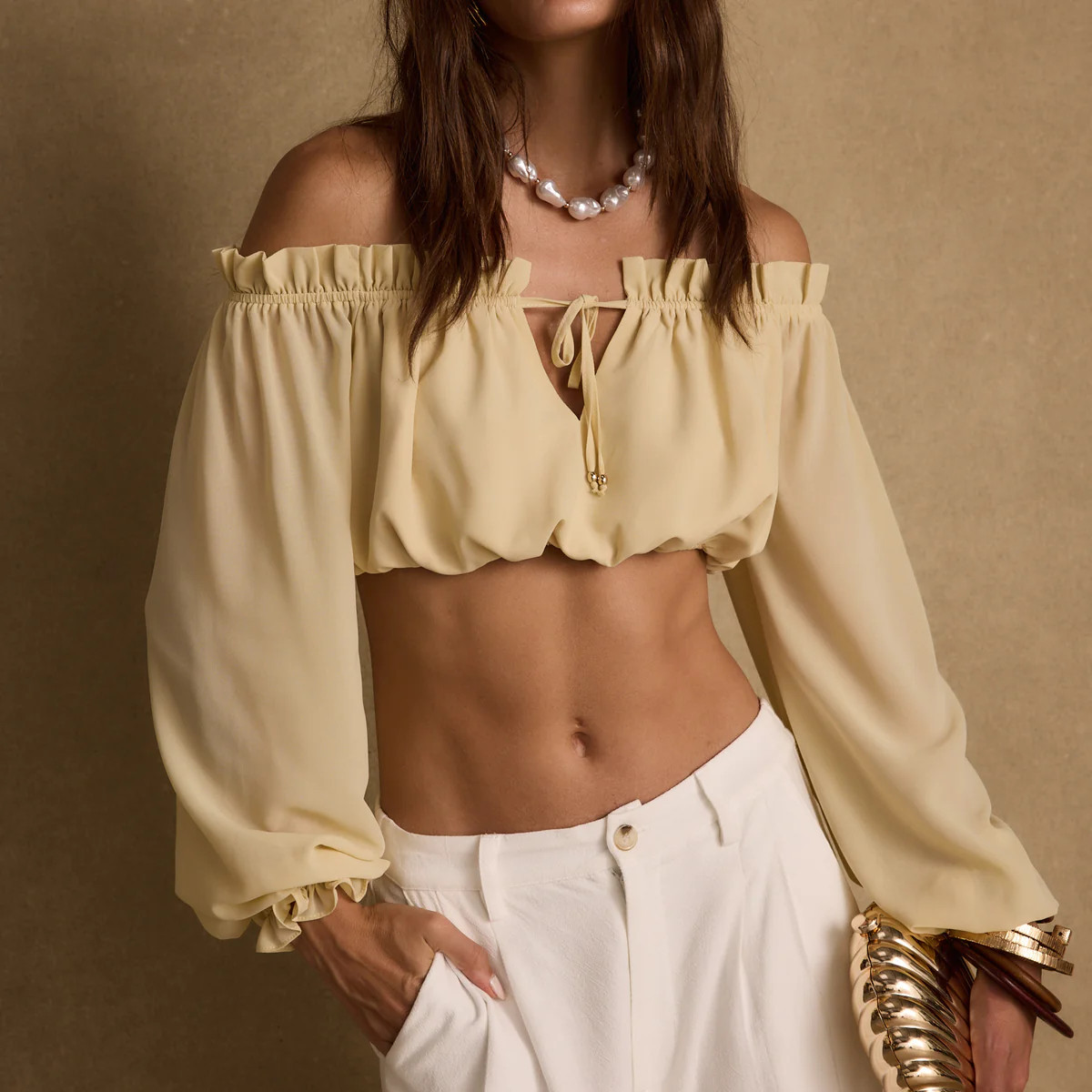 Panama Baby Yellow Chiffon Top | 12th Tribe