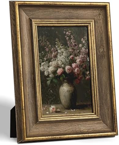 Sonefreiy Vintage 4x6 Picture Frame Brown Gold Photo Frame | Amazon (US)