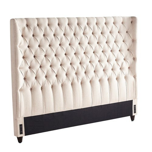 Audrey II Upholstered Pewter Wingback King Headboard | Pier 1 Imports