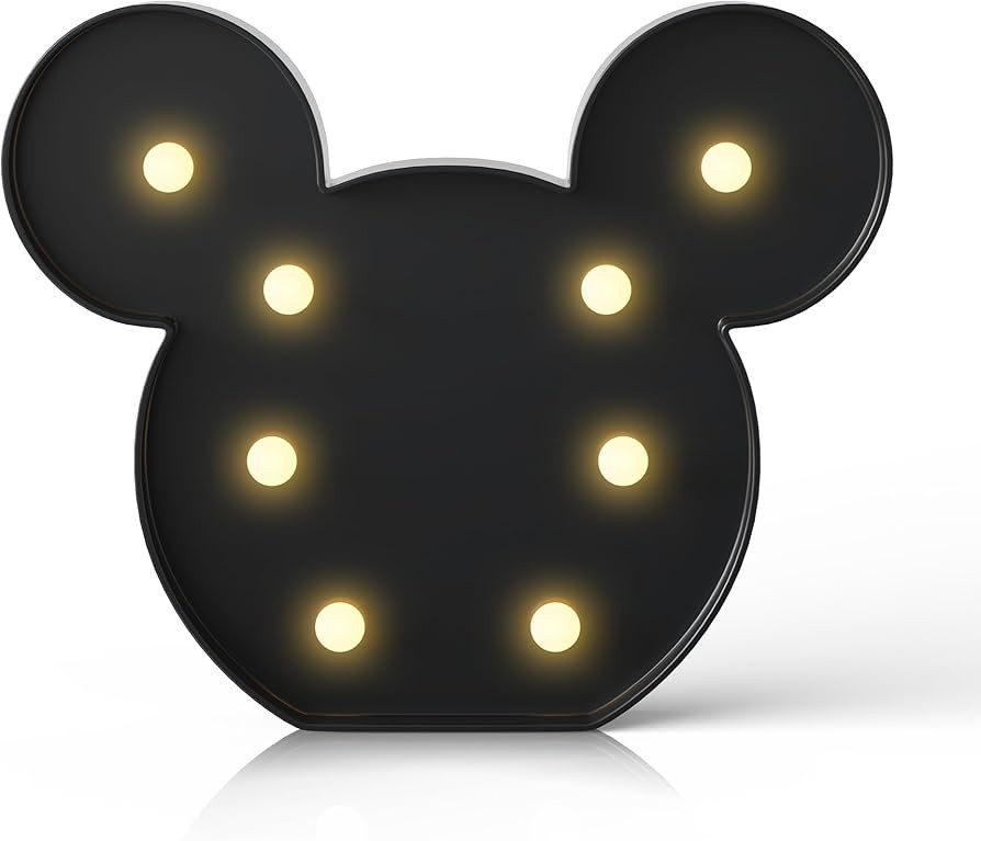 Black Mouse Decor, Battery Powered Mouse Night Light for Kids, Mouse Birthday Decorations for Kid... | Amazon (US)