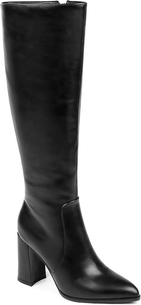 Zzheels Go Go Boots for women Crocodile Boots Women's Knee High Boots Chunky Heels Closed Toe Boo... | Amazon (US)