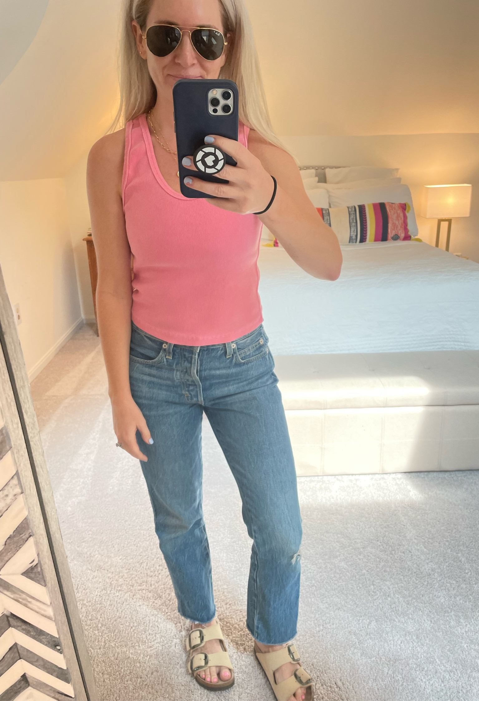 Excuse the V dirty hair - loving a new brand of tanks called ThePerfectWhiteTee. I sized up to a medium and it’s so comfy. 

#LTKstyletip #LTKunder100 #LTKFind