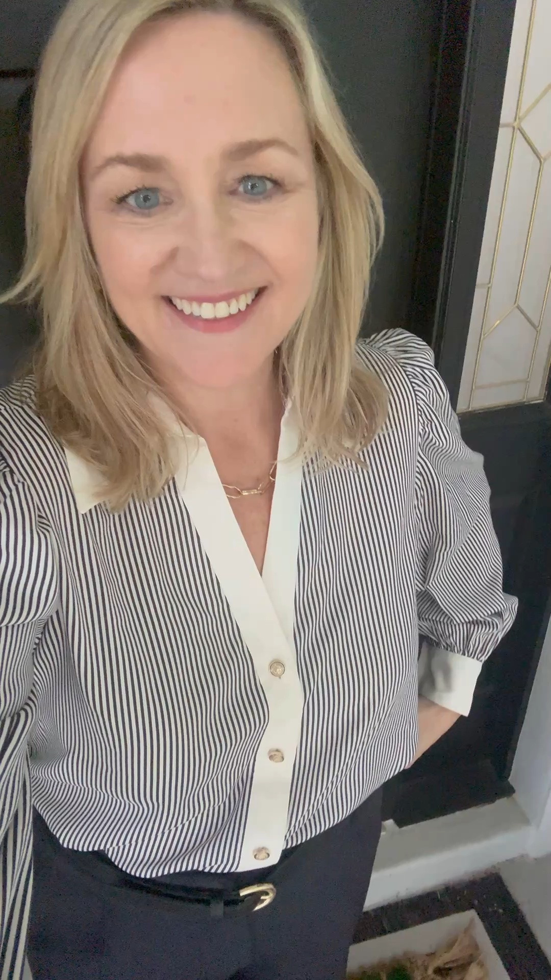 Great new work blouse.  I love the cuffs and collar!  Work outfit, business casual outfit

#LTKWorkwear #LTKOver40 #LTKMidsize