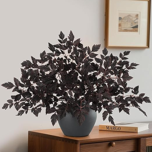 Fall Stems, Artificial Cimicifuga Stems, 6-Pack 32 Inch, Purple Fall Foliage Spray for Tall Vase,... | Amazon (US)