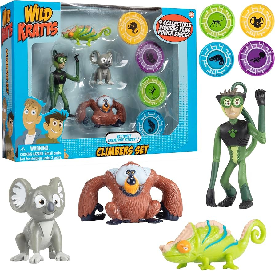Wild Kratts Climbers Action Figure Collectible Figures & Discs (8pc) Includes 4 Creature Power Di... | Amazon (US)