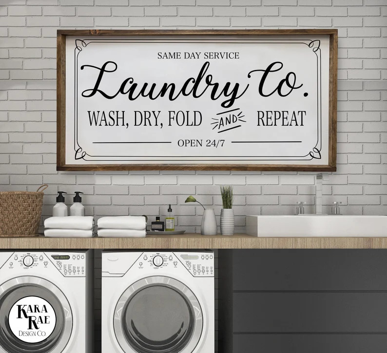 Large Laundry Co.| Wood Sign | Laundry Decor - Etsy | Etsy (US)