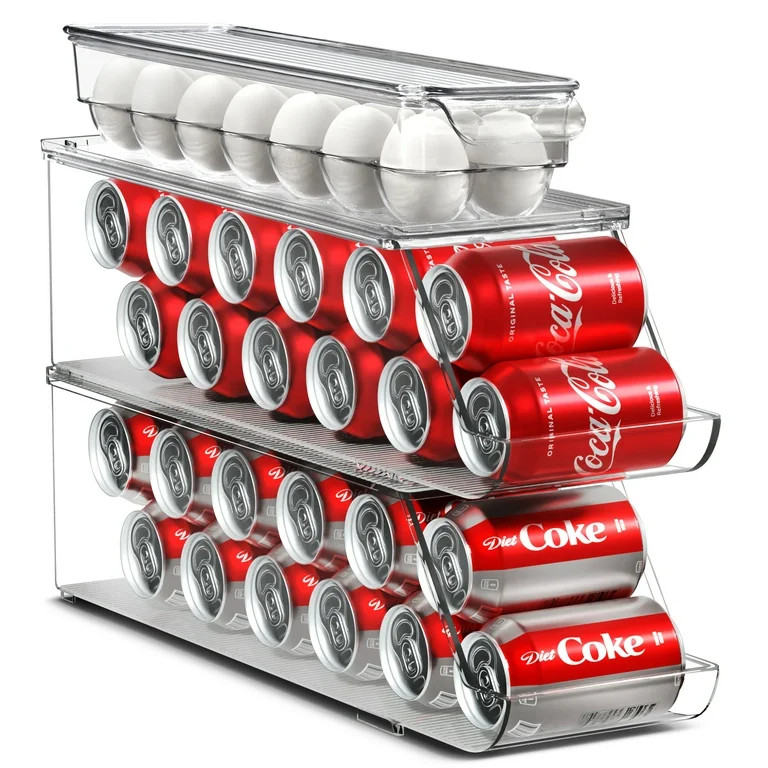 Sorbus Soda Can Organizer for Refrigerator & Egg Holder for Fridge Set, 2 Stackable Can Holder Di... | Walmart (US)