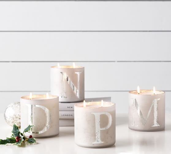 Alphabet Scented Candles - Frosted Pine | Pottery Barn (US)