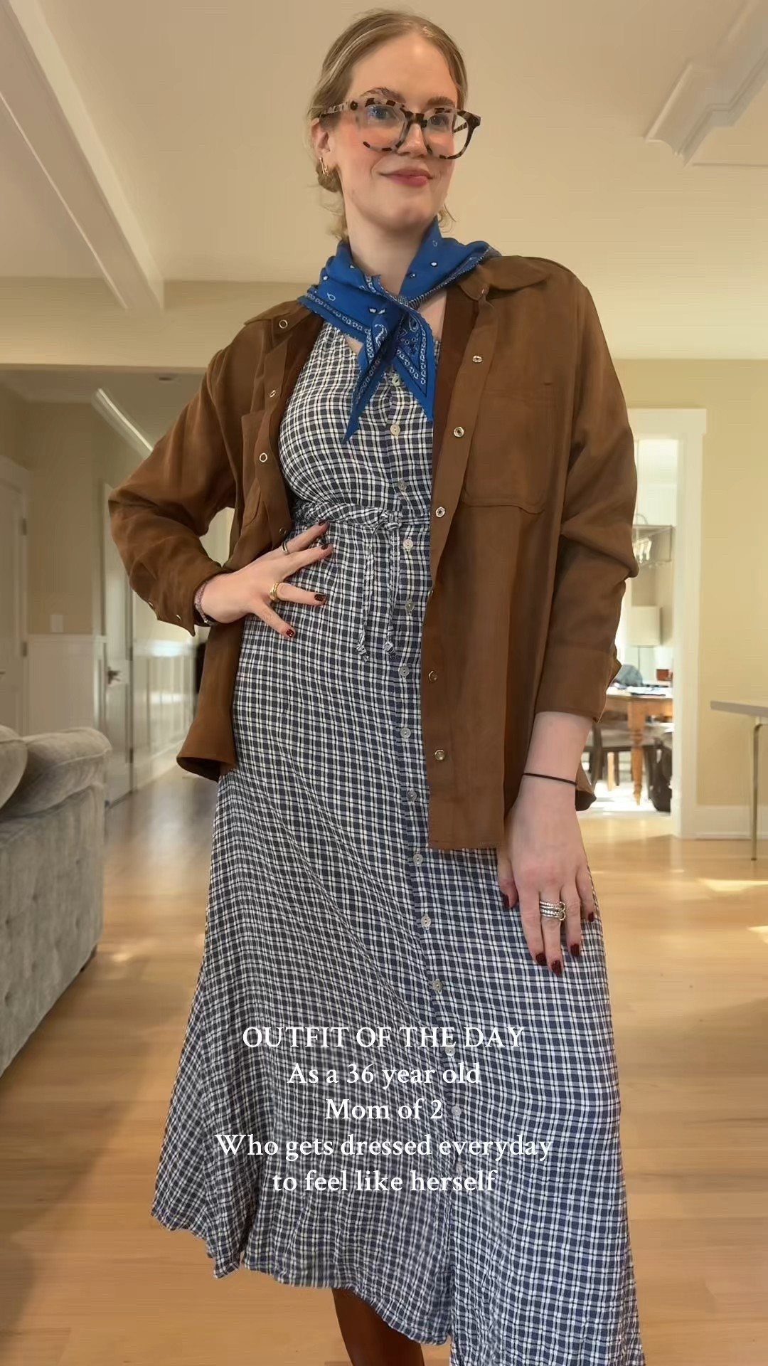 Dress: thrifted, triangle scarf: Zara