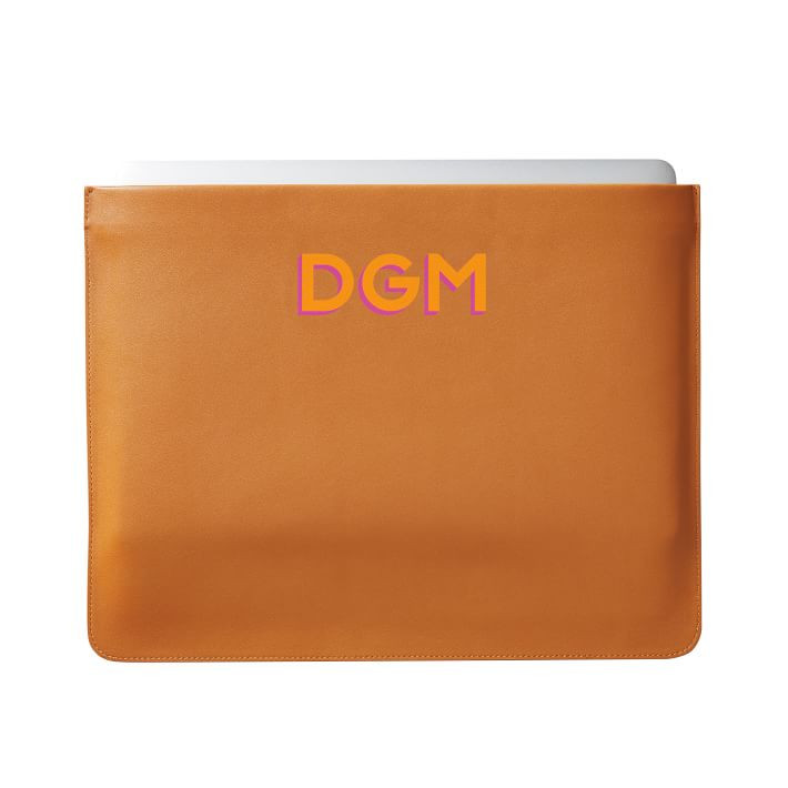 Fillmore Vegan Leather Laptop Sleeve, Camel, Printed | Mark and Graham