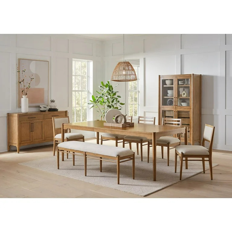 Modern Wood Display Cabinet Dining Storage Bookcase Fully Assembled Brown | Walmart (US)