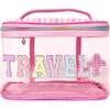 TRAVEL' Clear Glam Bag, Pink | Maisonette