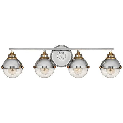 Hinkley Fletcher 32" Wide Polished Nickel 4-Light Bath Light - #87A37 | Lamps Plus | Lamps Plus