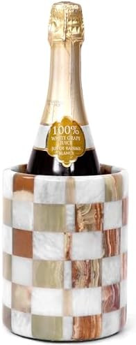 Marble Wine Bottle Holder 6.5" Green Onyx and White Wine Bottle Chiller, Decorative Bar Accessori... | Amazon (US)