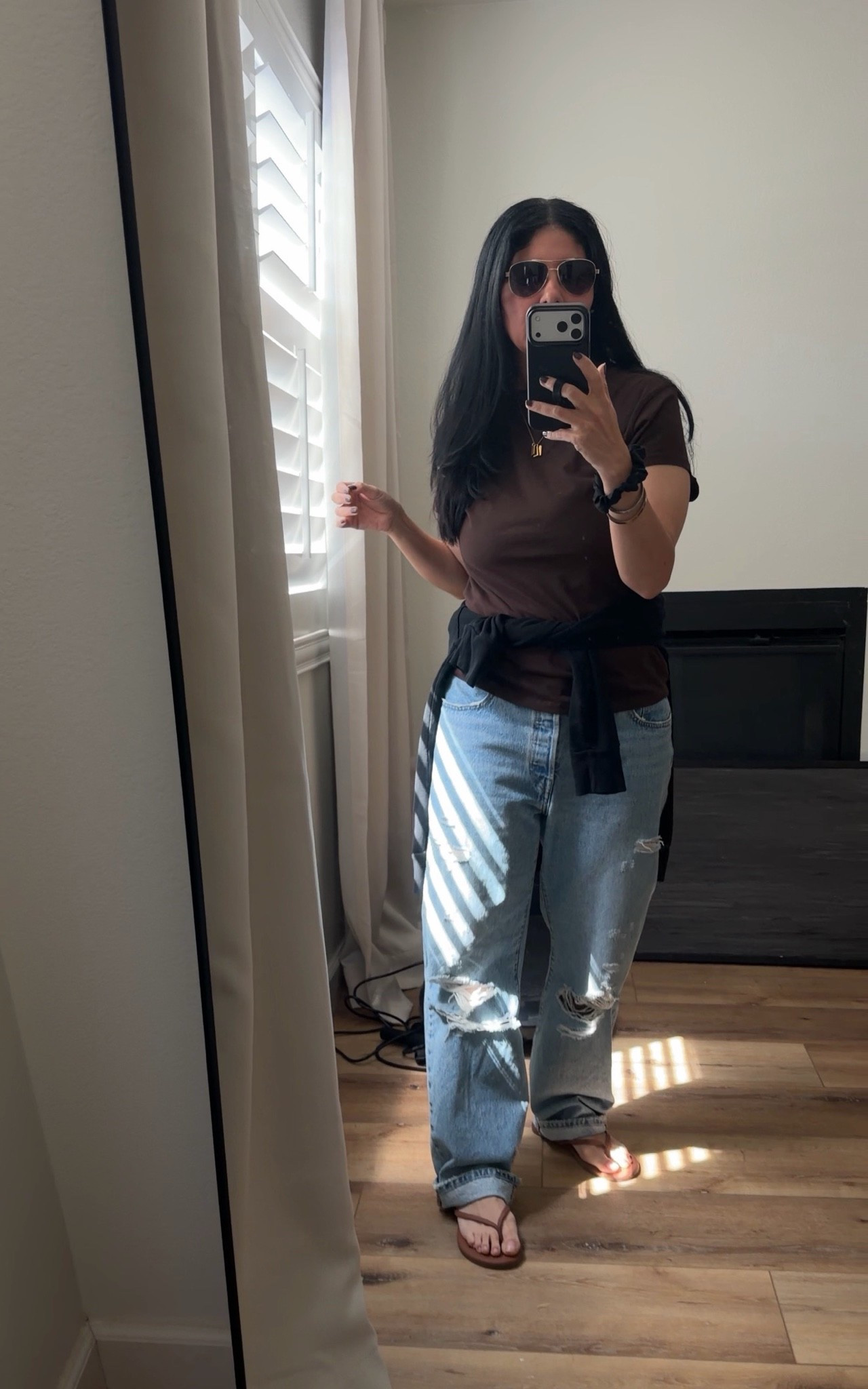 I love a brown simple tee. 

My jeans are a Levi’s & a favorite but old. They’re the 90’s fit. Linked similar.

#LTKootd #LTKmomlife #LTKgrwm
